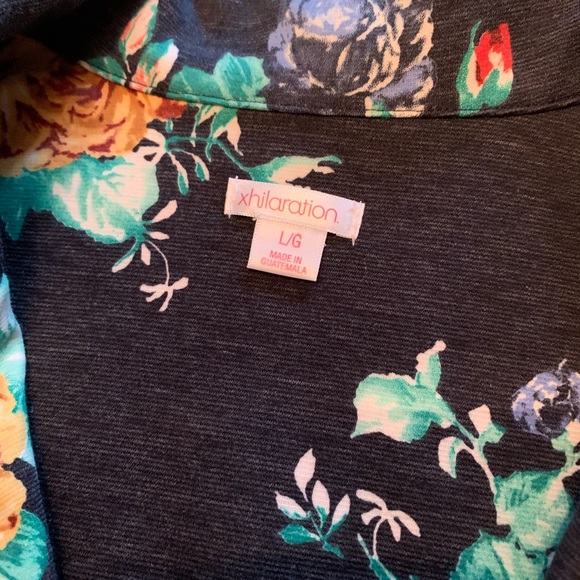 Xhilaration Navy Print Jacket Blazer - Picture 3 of 6